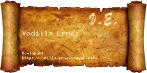 Vodilla Ernő névjegykártya